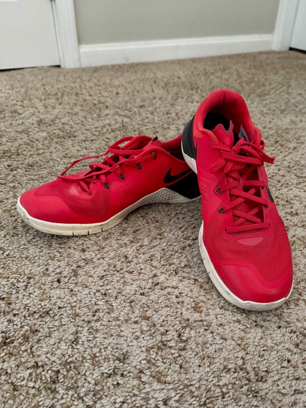 Nike Red Running Sneakers with Black Swoosh